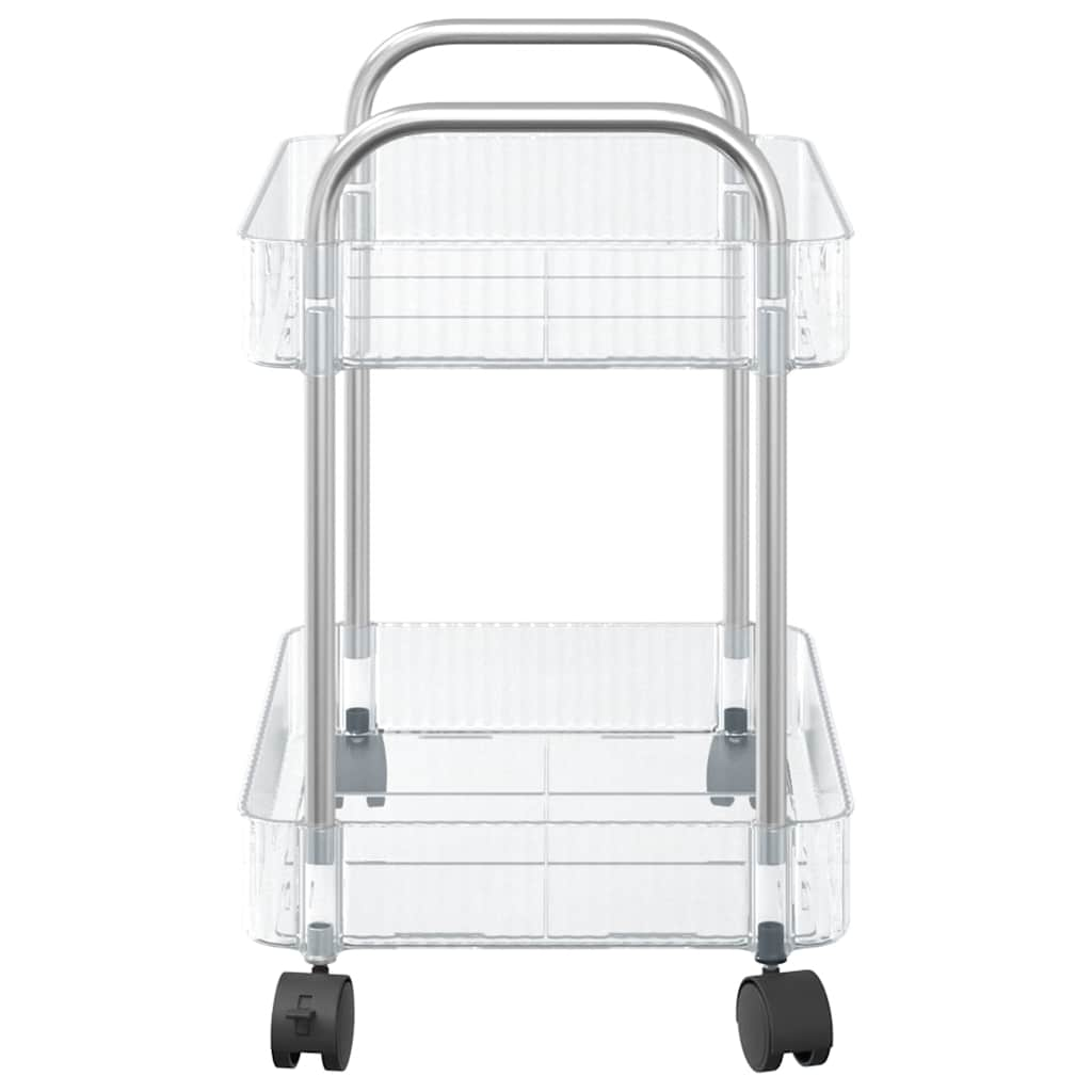 Carrello Portaoggetti a 2 Livelli 37x28x43,5 cm in Acrilico