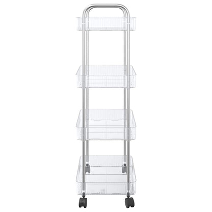 Carrello Portaoggetti a 4 Livelli 37x28x95 cm in Acrilico