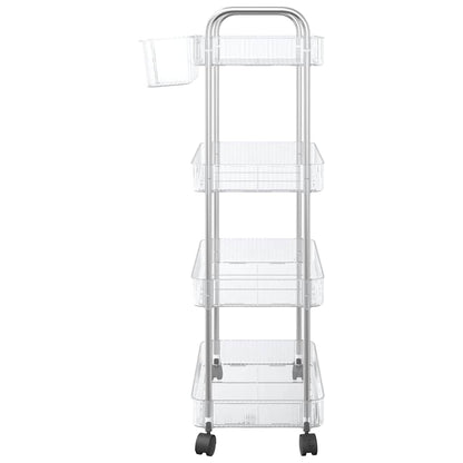 Carrello Portaoggetti a 4 Livelli 37x28x95 cm in Acrilico