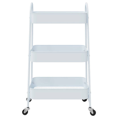 Carrello Portaoggetti a 3 Ripiani Bianco 42x41,5x77 cm Acciaio