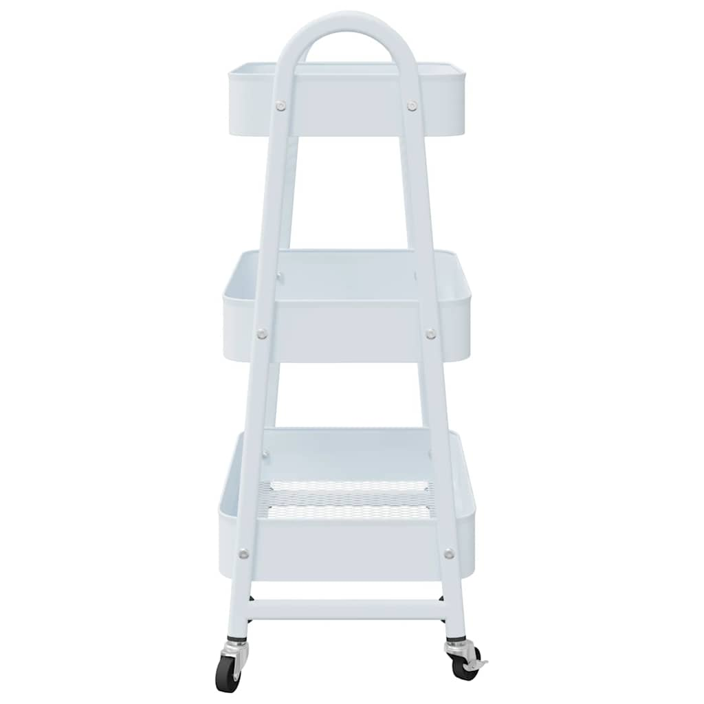 Carrello Portaoggetti a 3 Ripiani Bianco 42x41,5x77 cm Acciaio