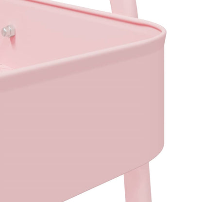 Carrello Portaoggetti a 3 Ripiani Rosa 42x41,5x77 cm in Acciaio - homemem39