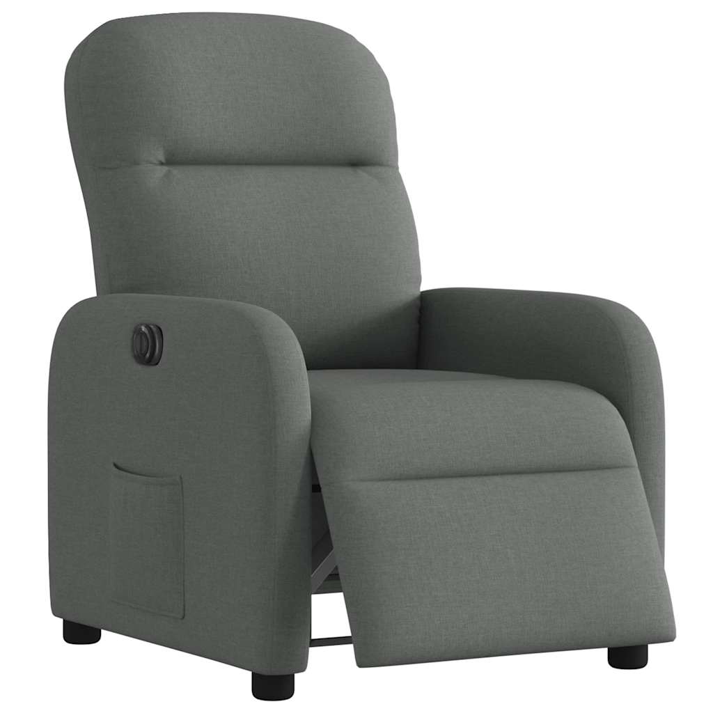 Poltrona Elettrica Reclinabile Grigio Scuro in Tessuto | homemem39