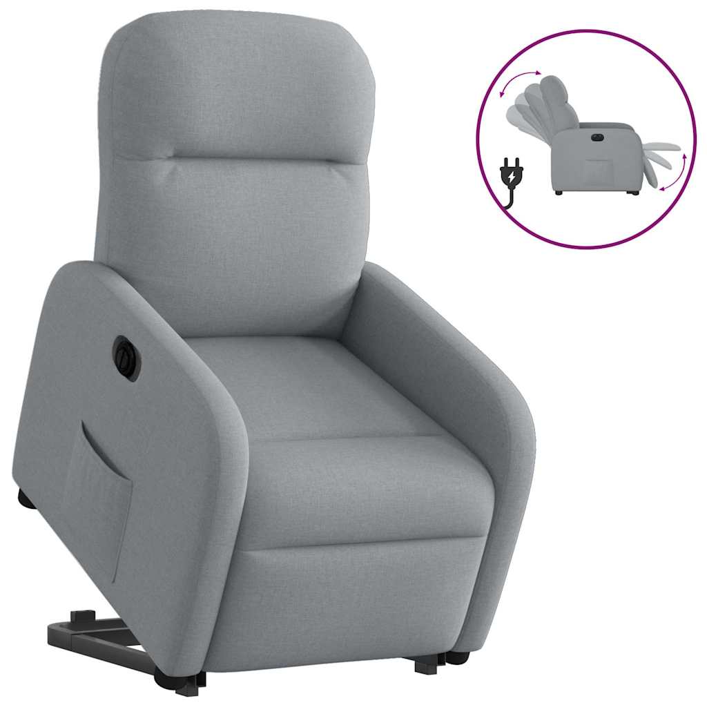 Poltrona Reclinante Alzapersona Elettrica grigio chiaro Tessuto