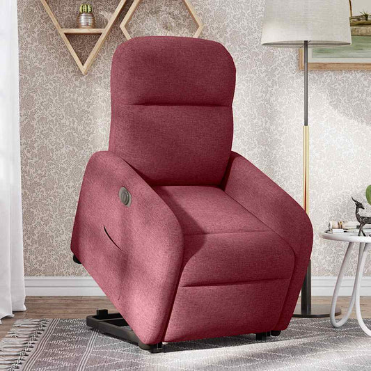 Poltrona Alzapersona Reclinabile Elettrica Rosso Vino Tessuto | homemem39