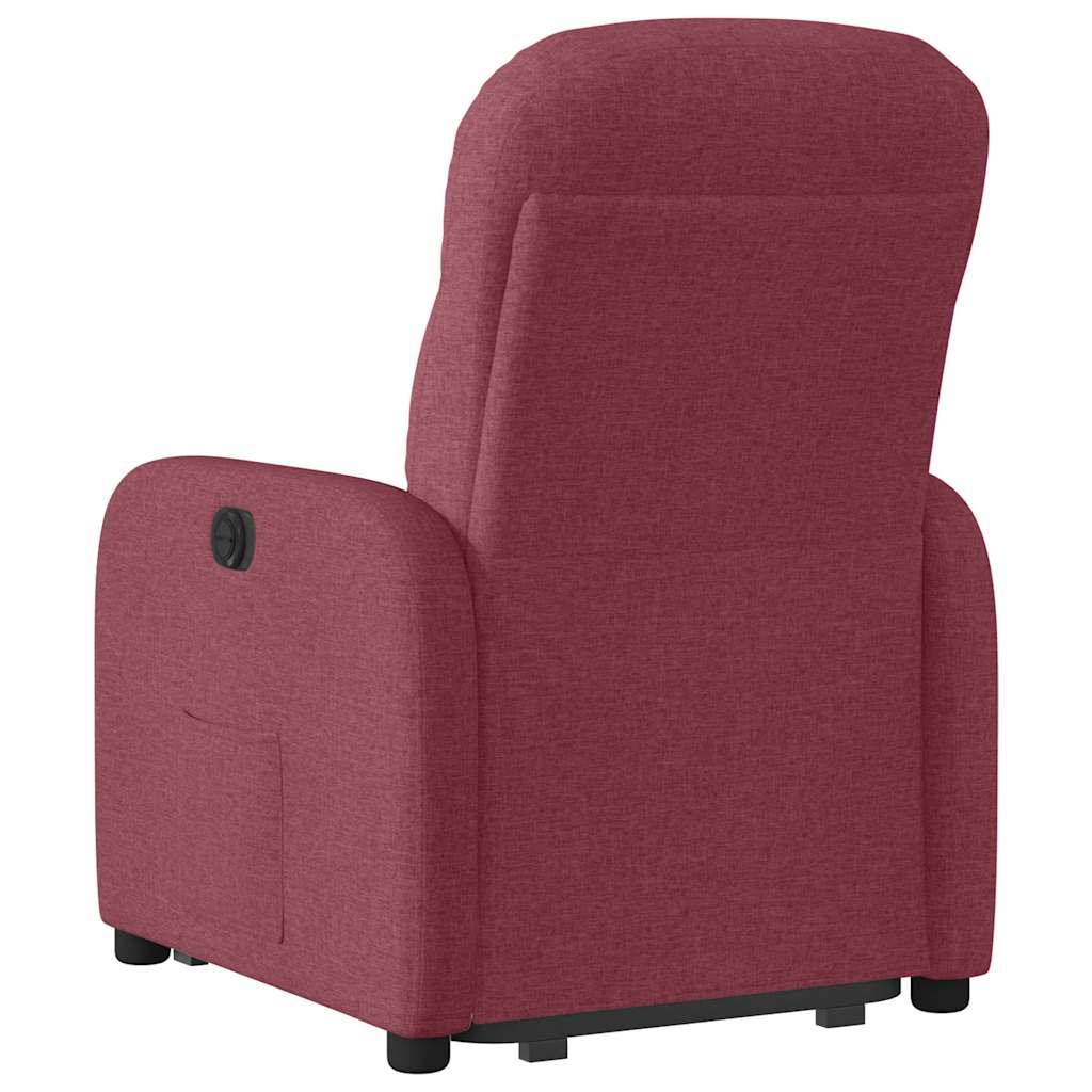Poltrona Alzapersona Reclinabile Elettrica Rosso Vino Tessuto | homemem39