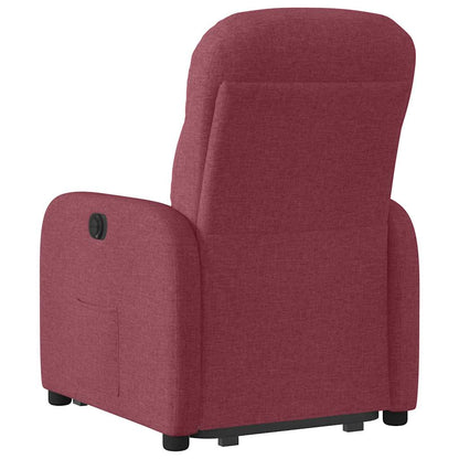 Poltrona Alzapersona Reclinabile Elettrica Rosso Vino Tessuto | homemem39