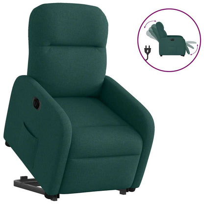 Poltrona Alzapersona Reclinabile Elettrica Verde Scuro Tessuto | homemem39