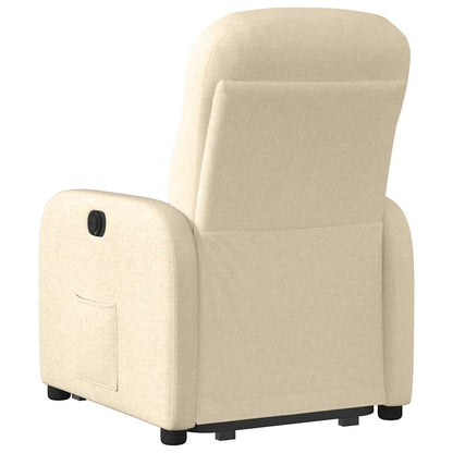 Poltrona Alzapersona Reclinabile Elettrica Crema in Tessuto - homemem39