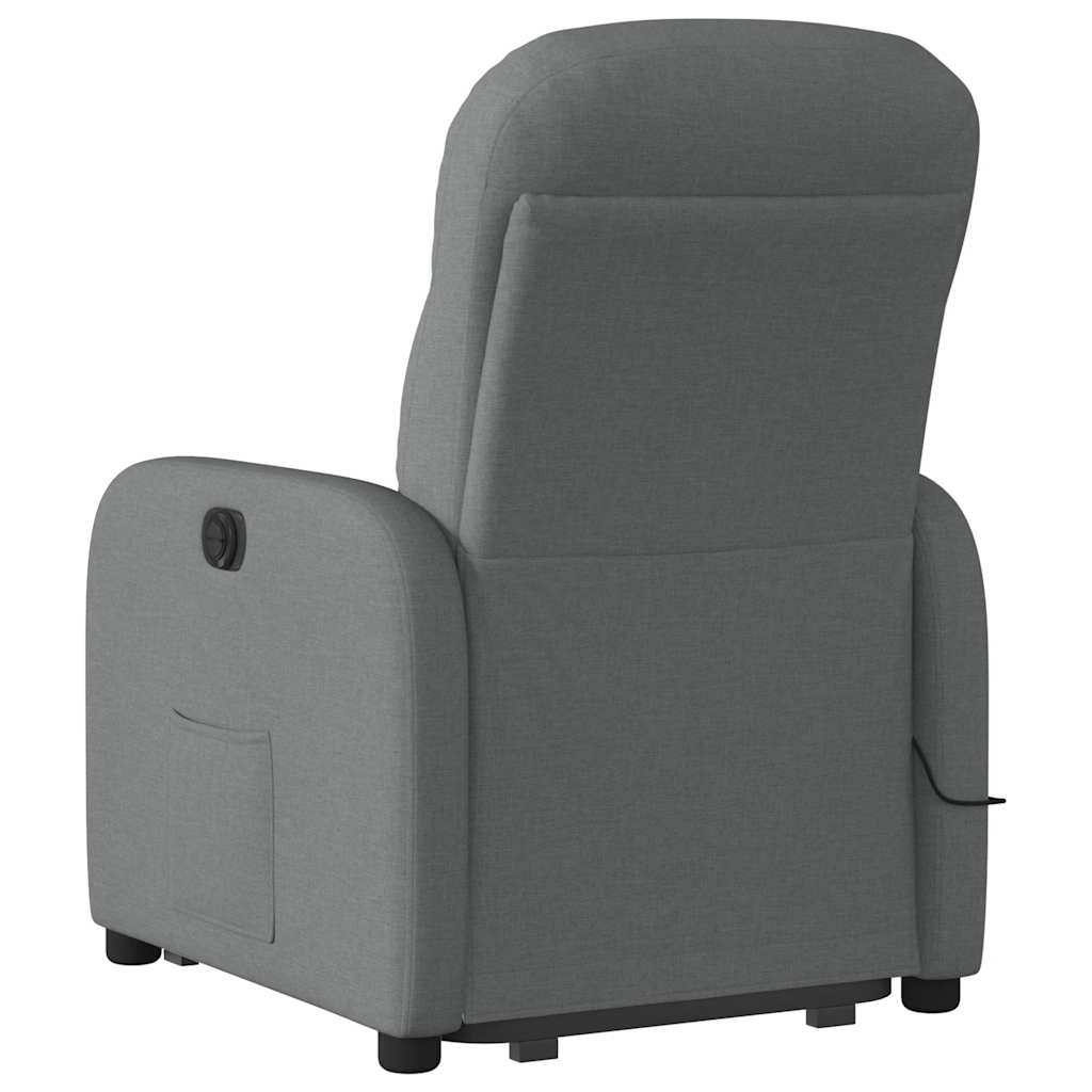 Poltrona Alzapersona Massaggi Elettrica Grigio Scuro Tessuto | homemem39
