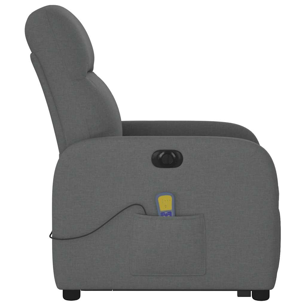 Poltrona Alzapersona Massaggi Elettrica Grigio Scuro Tessuto | homemem39