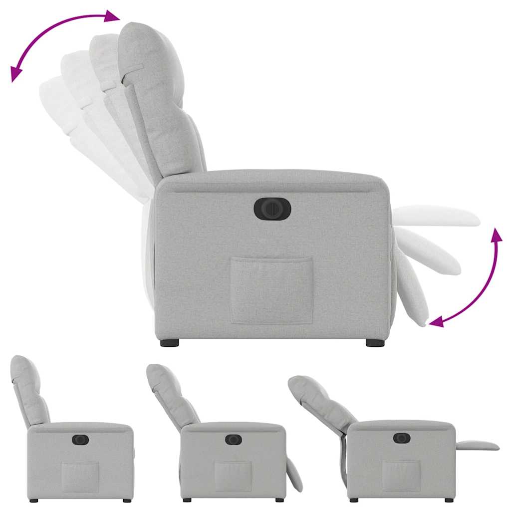 Poltrona Elettrica Reclinabile Grigio Nuvola in Tessuto - homemem39