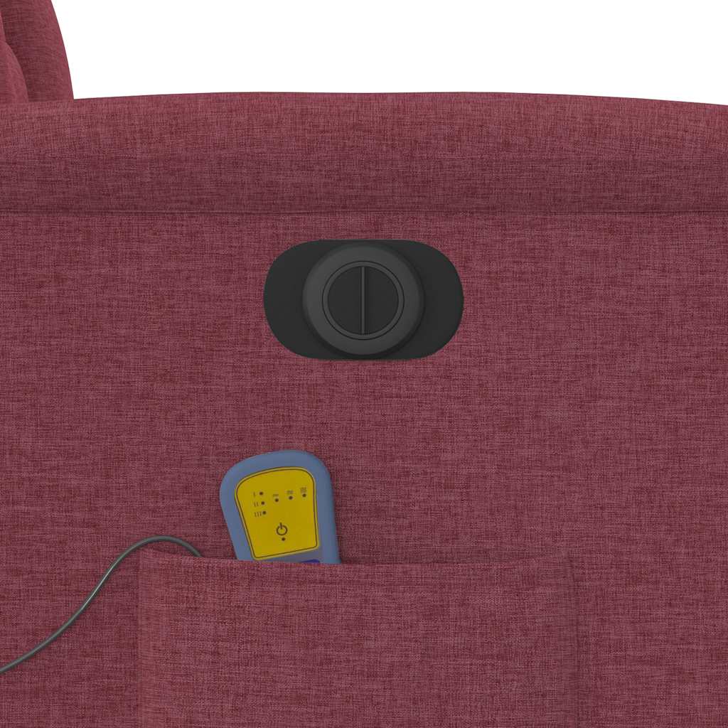 Poltrona Massaggiante Reclinabile Elettrica Rosso Vino Tessuto - homemem39