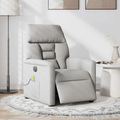 Poltrona Reclinabile Massaggio Elettrica Grigio Nuvola Tessuto - homemem39
