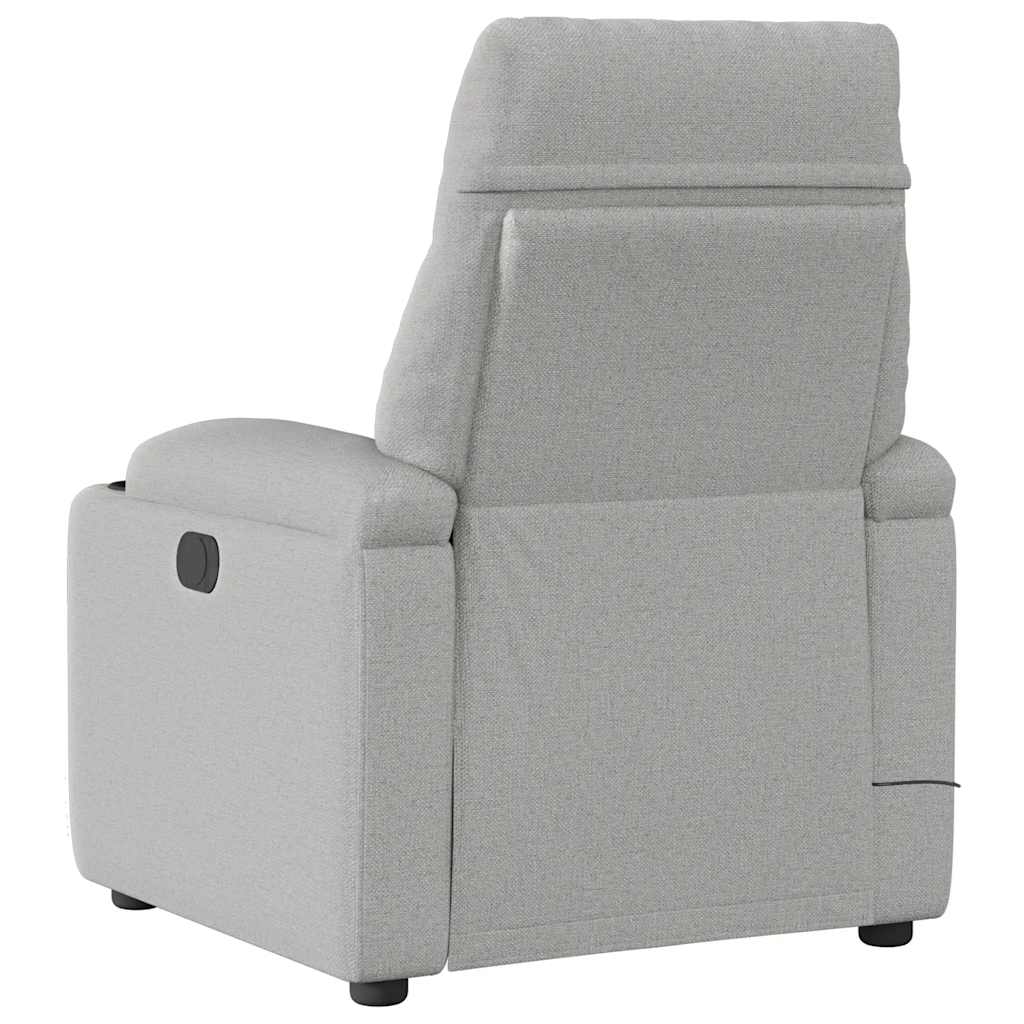 Poltrona Reclinabile Massaggio Elettrica Grigio Nuvola Tessuto - homemem39