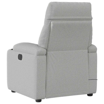 Poltrona Reclinabile Massaggio Elettrica Grigio Nuvola Tessuto - homemem39