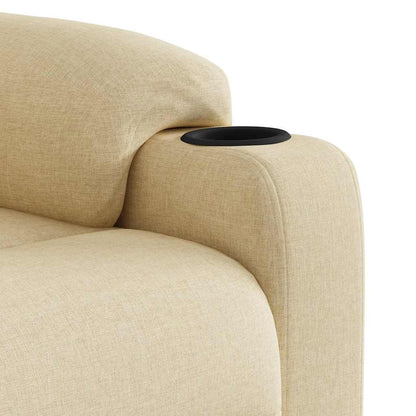 Poltrona Alzapersona Massaggiante Reclinabile Crema in Tessuto - homemem39