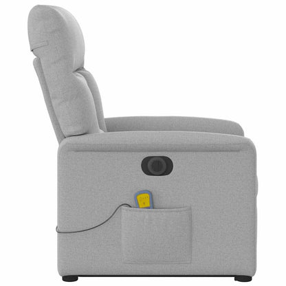 Poltrona Alzapersona Massaggi Elettrica Grigio Nuvola Tessuto
