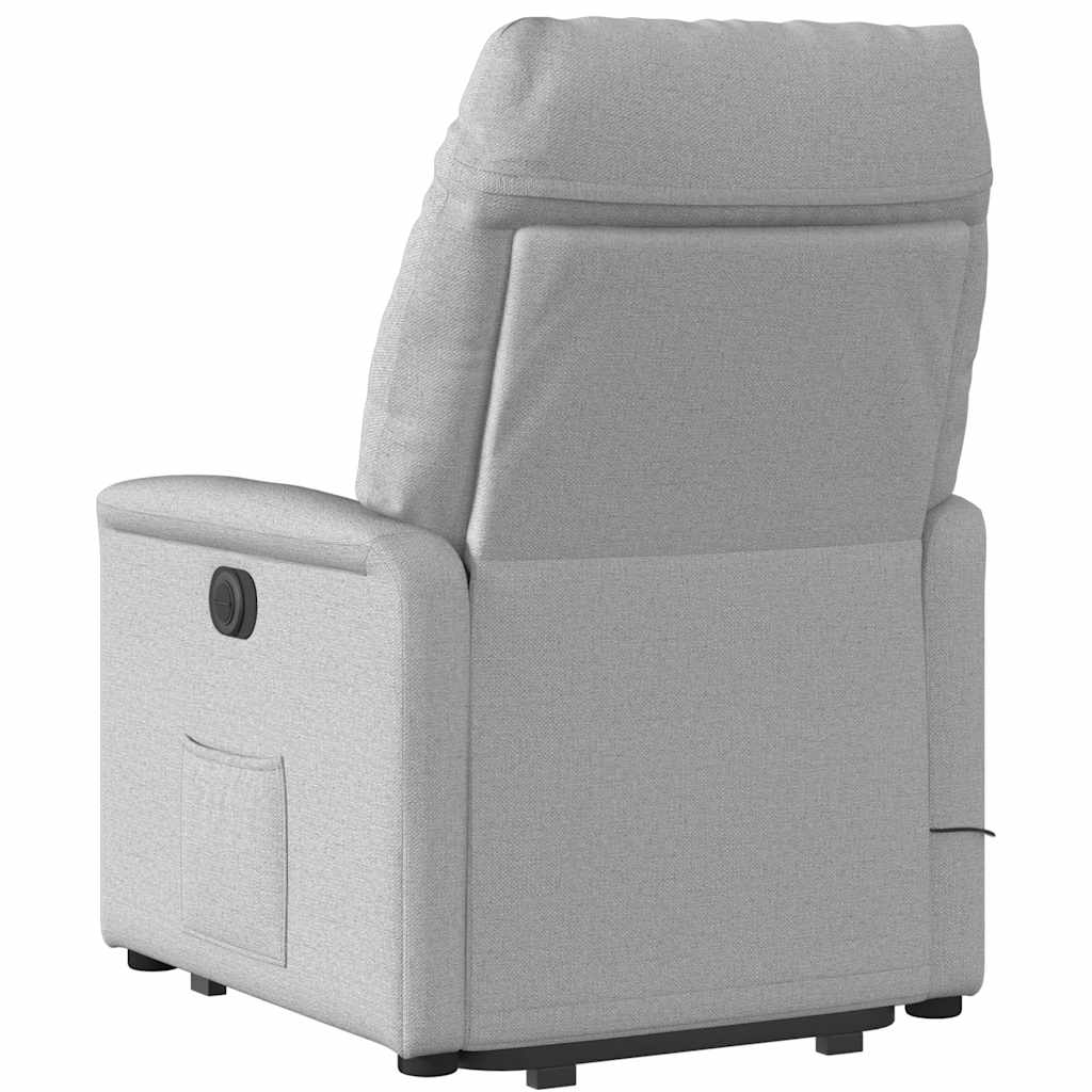 Poltrona Alzapersona Massaggi Elettrica Grigio Nuvola Tessuto