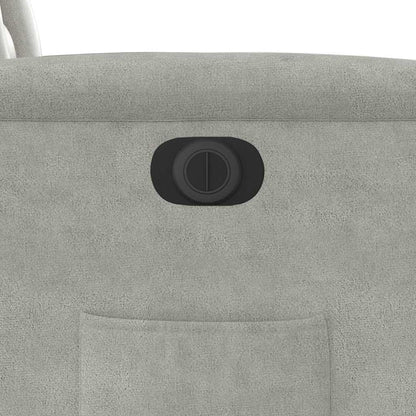 Poltrona Reclinabile Elettrica Grigio Chiaro Tessuto Microfibra