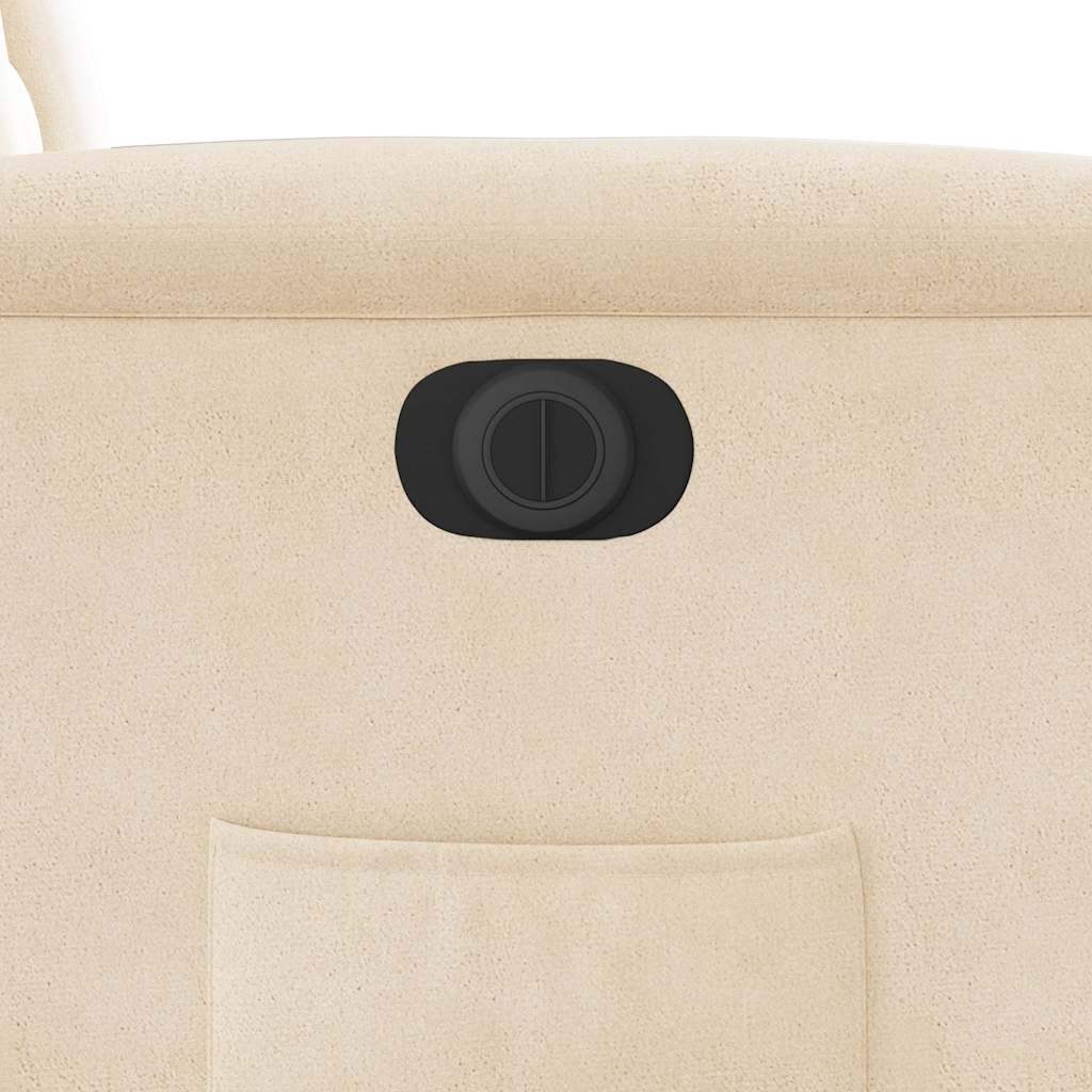 Poltrona Reclinabile Elettrica Beige in Tessuto di Microfibra - homemem39