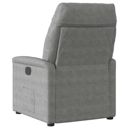 Poltrona Reclinante Massaggi Elettrica Grigio Scuro Microfibra | homemem39
