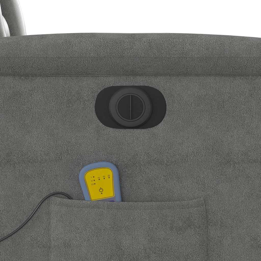 Poltrona Reclinante Massaggi Elettrica Grigio Scuro Microfibra | homemem39