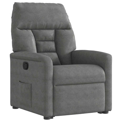 Poltrona Alzapersona Reclinabile Grigio Scuro Microfibra