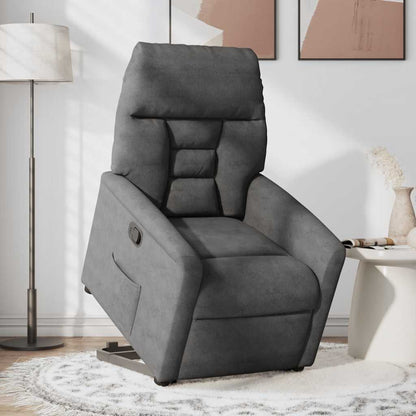Poltrona Alzapersona Reclinabile Grigio Scuro Microfibra | homemem39