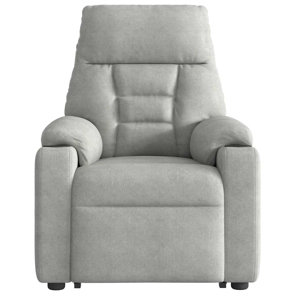 Poltrona a Rialzo Reclinante Elettrica Grigio Chiaro Microfibra - homemem39