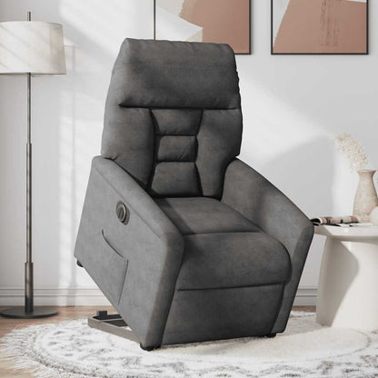 Poltrona a Rialzo Reclinante Elettrica Grigio Scuro Microfibra | homemem39
