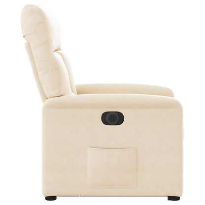 Poltrona Alzapersona Reclinabile Elettrica Beige in Microfibra