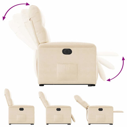 Poltrona Alzapersona Reclinabile Elettrica Beige in Microfibra - homemem39