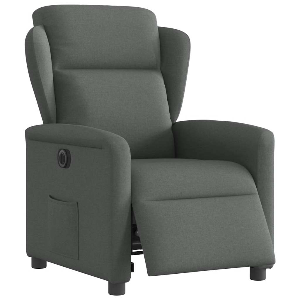 Poltrona Elettrica Reclinabile Grigio Scuro in Tessuto | homemem39