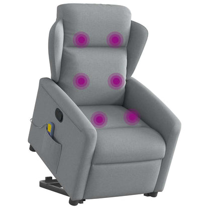 Poltrona Alzapersona Massaggi Reclinabile Grigio Chiaro Tessuto | homemem39