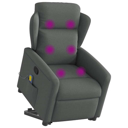 Poltrona Alzapersona Massaggi Reclinabile Grigio Scuro Tessuto | homemem39