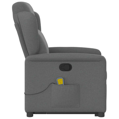 Poltrona Alzapersona Massaggi Reclinabile Grigio Scuro Tessuto | homemem39