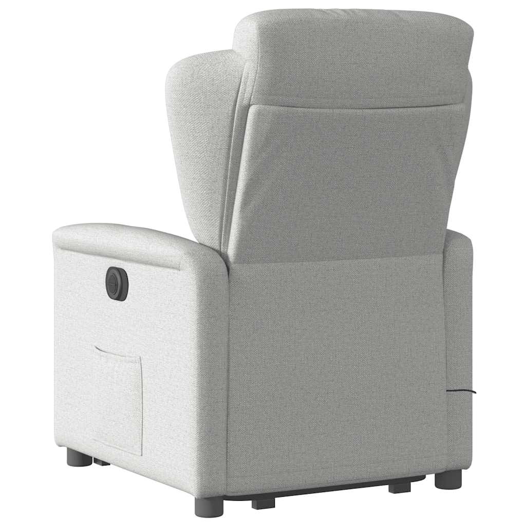 Poltrona Alzapersona Massaggi Reclinabile Grigio Nuvola Tessuto - homemem39