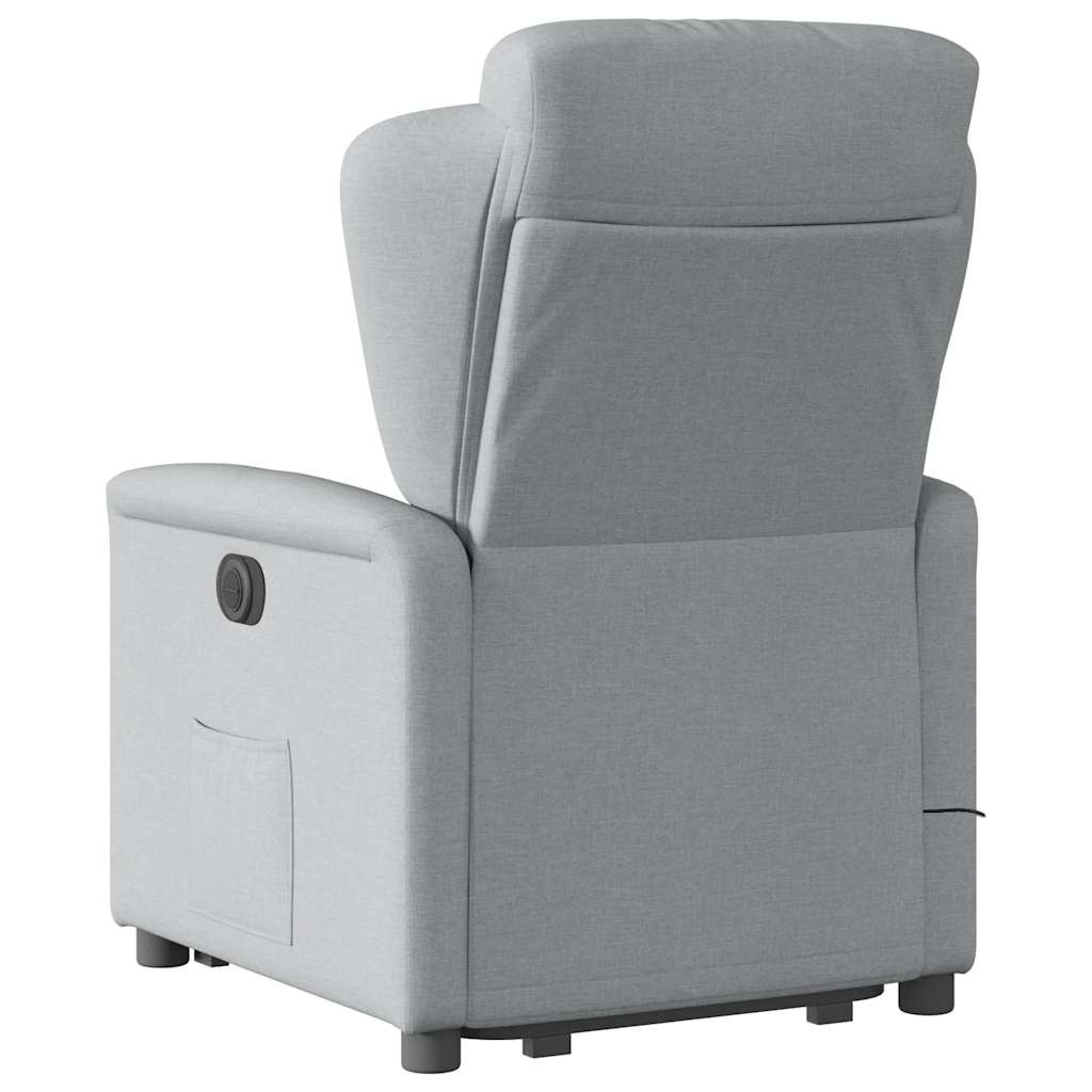 Poltrona Alzapersona Massaggi Elettrica Grigio Chiaro Tessuto | homemem39