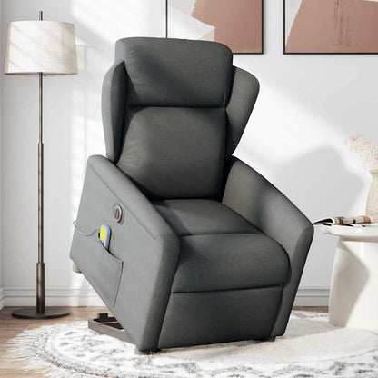 Poltrona Alzapersona Massaggi Elettrica Grigio Scuro Tessuto | homemem39