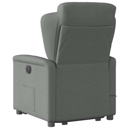 Poltrona Alzapersona Massaggi Elettrica Grigio Scuro Tessuto | homemem39
