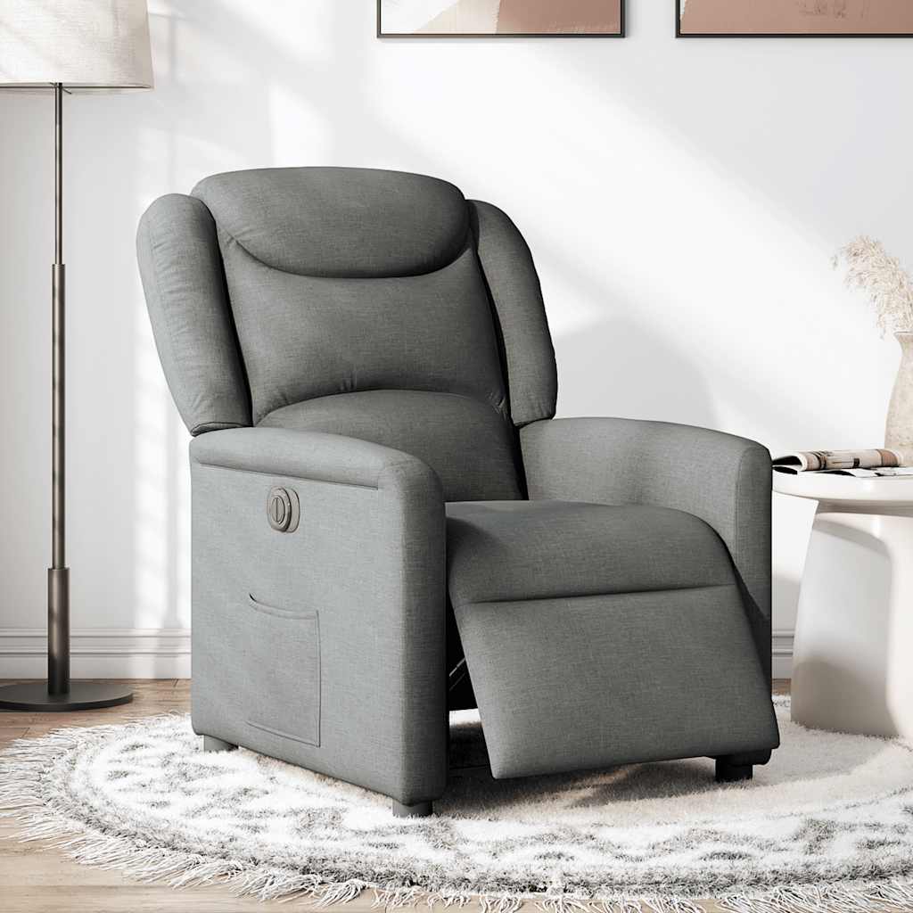 Poltrona Elettrica Reclinabile Grigio Scuro in Tessuto | homemem39