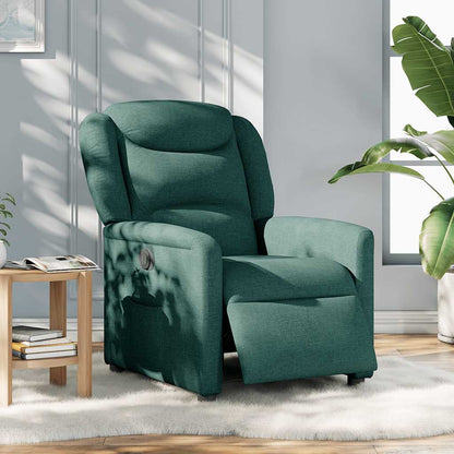 Poltrona Elettrica Reclinabile Verde Scuro in Tessuto | homemem39