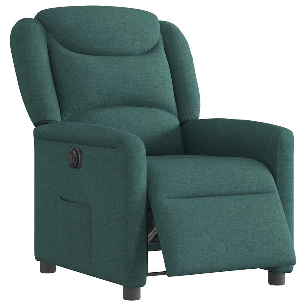 Poltrona Elettrica Reclinabile Verde Scuro in Tessuto | homemem39