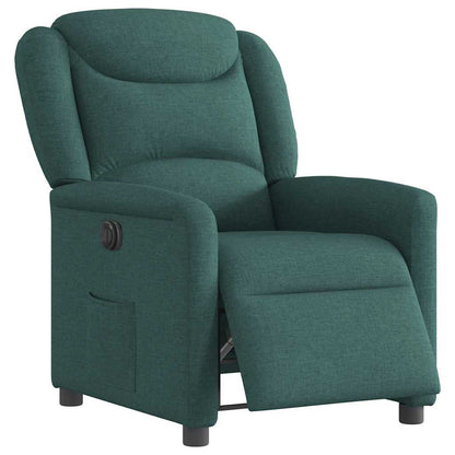 Poltrona Elettrica Reclinabile Verde Scuro in Tessuto | homemem39