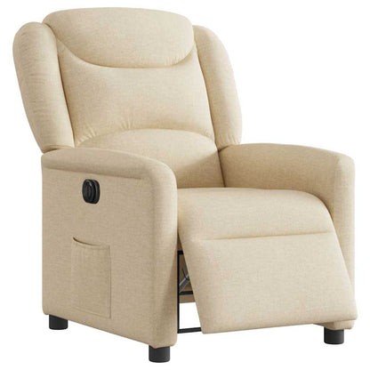 Poltrona Elettrica Reclinabile Crema in Tessuto | homemem39