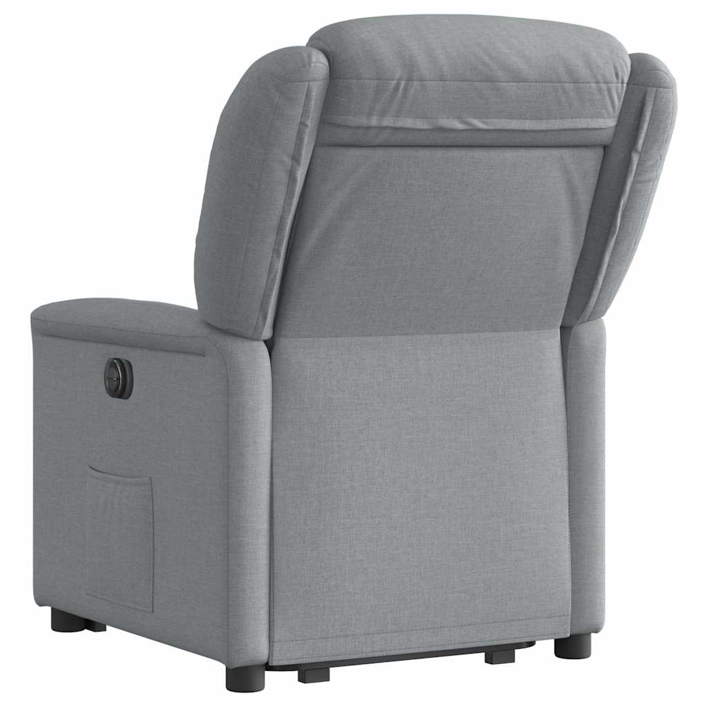 Poltrona Alzapersona Reclinabile Grigio Chiaro in Tessuto | homemem39