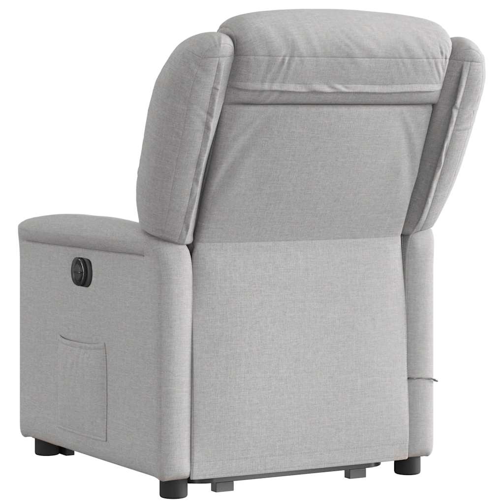 Poltrona Alzapersona Massaggi Reclinabile Grigio Nuvola Tessuto | homemem39