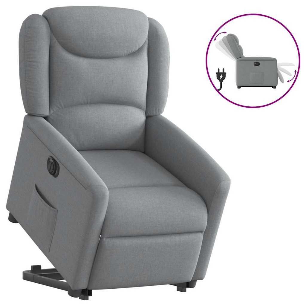 Poltrona Reclinante Alzapersona Elettrica grigio chiaro Tessuto
