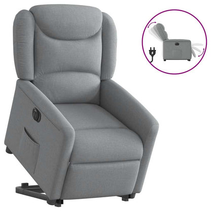 Poltrona Reclinante Alzapersona Elettrica grigio chiaro Tessuto